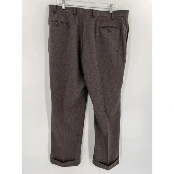Ralph by Ralph Lauren Men's Pleated Dress Pants Slacks 38"W x 31"L Gray Plaid - Picture 2 of 8